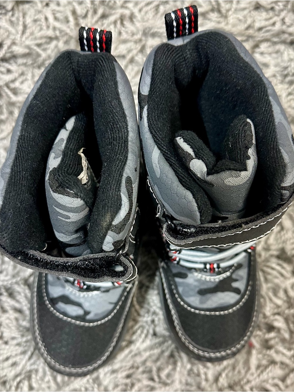 Carter's Black and Gray Camo Kids Winter Boots - Picture 8 of 13